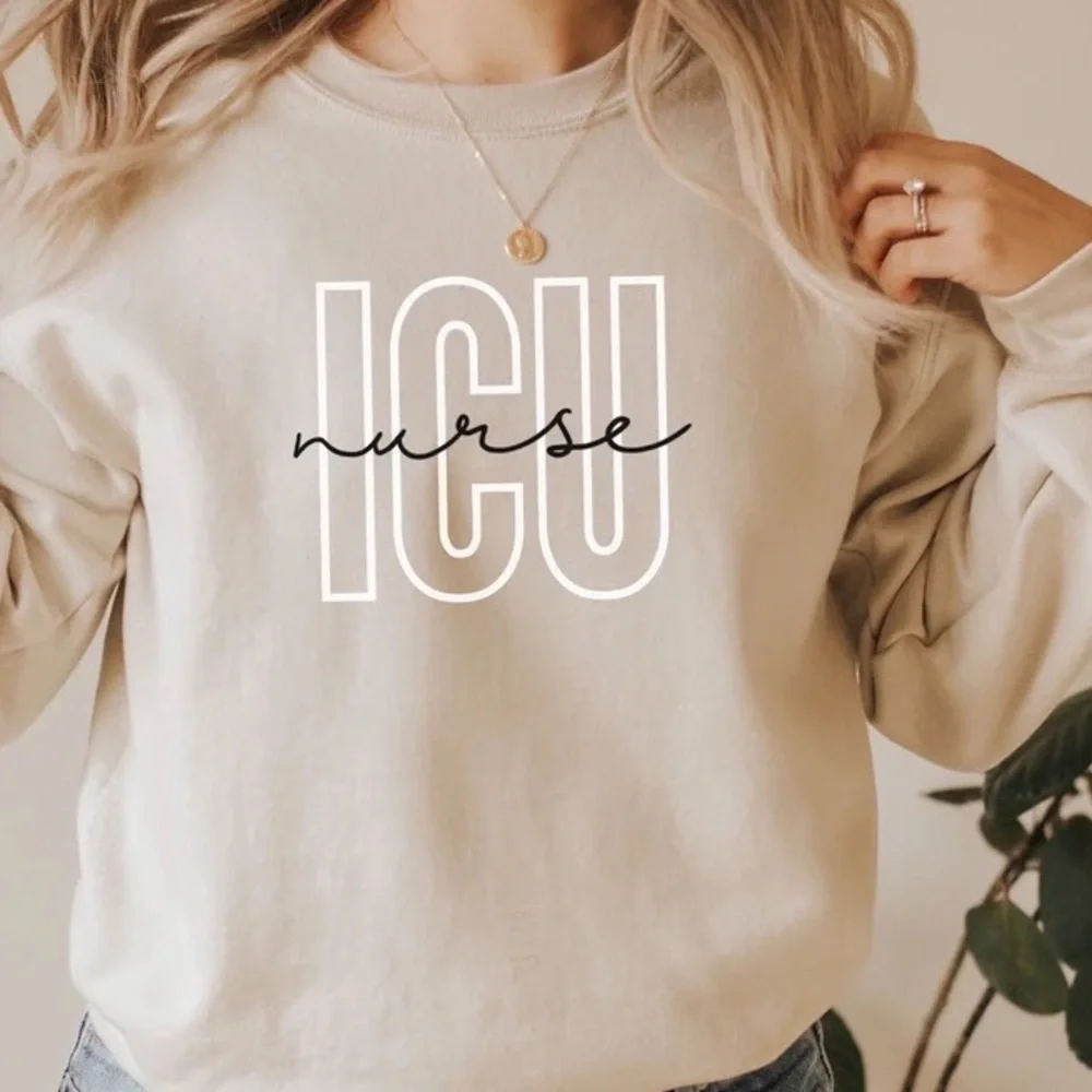 CUTE ICU Nurse 👩⚕️ WOMEN crewneck - Picture 1 of 2